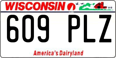 WI license plate 609PLZ