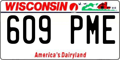 WI license plate 609PME