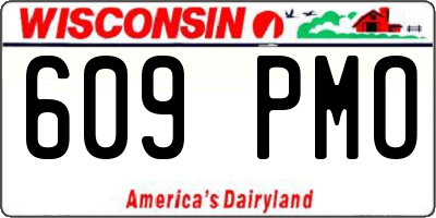 WI license plate 609PMO