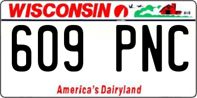 WI license plate 609PNC