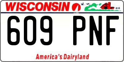 WI license plate 609PNF