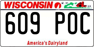 WI license plate 609POC