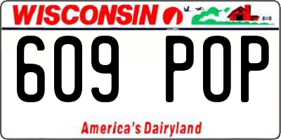 WI license plate 609POP