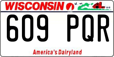 WI license plate 609PQR