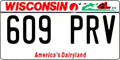 WI license plate 609PRV