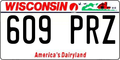 WI license plate 609PRZ