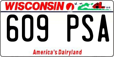 WI license plate 609PSA