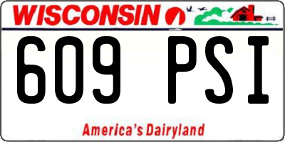 WI license plate 609PSI