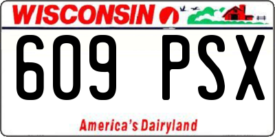 WI license plate 609PSX