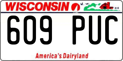 WI license plate 609PUC
