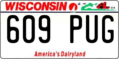 WI license plate 609PUG