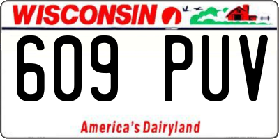 WI license plate 609PUV