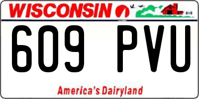 WI license plate 609PVU