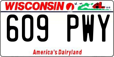 WI license plate 609PWY