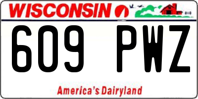 WI license plate 609PWZ