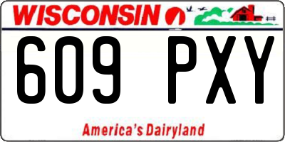 WI license plate 609PXY