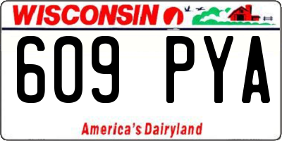 WI license plate 609PYA