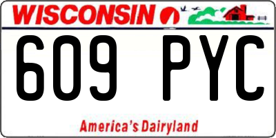 WI license plate 609PYC