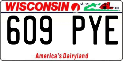 WI license plate 609PYE