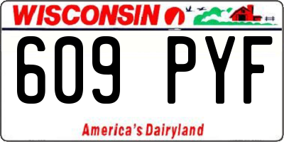 WI license plate 609PYF