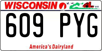 WI license plate 609PYG