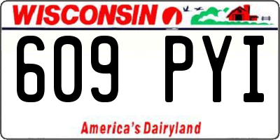 WI license plate 609PYI
