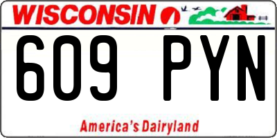 WI license plate 609PYN