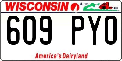 WI license plate 609PYO