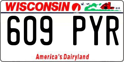 WI license plate 609PYR