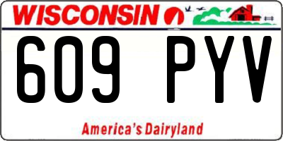 WI license plate 609PYV