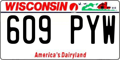 WI license plate 609PYW