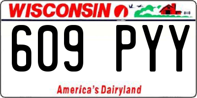 WI license plate 609PYY