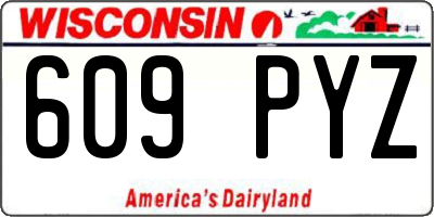 WI license plate 609PYZ