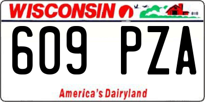 WI license plate 609PZA