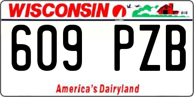WI license plate 609PZB