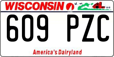WI license plate 609PZC