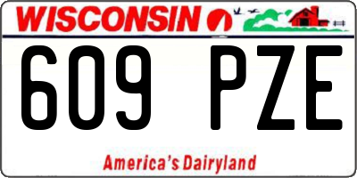 WI license plate 609PZE