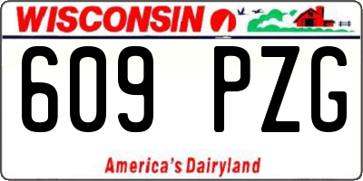 WI license plate 609PZG