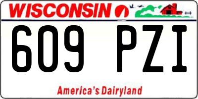 WI license plate 609PZI