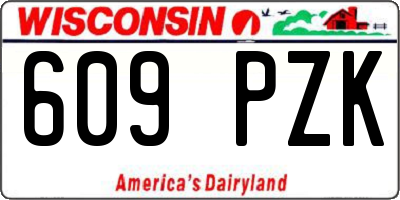 WI license plate 609PZK