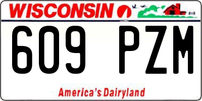 WI license plate 609PZM