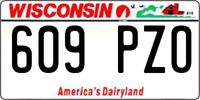 WI license plate 609PZO
