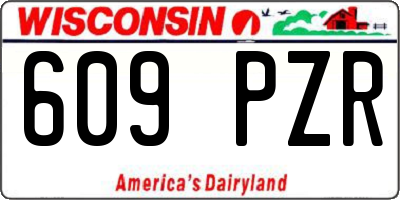WI license plate 609PZR
