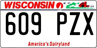 WI license plate 609PZX
