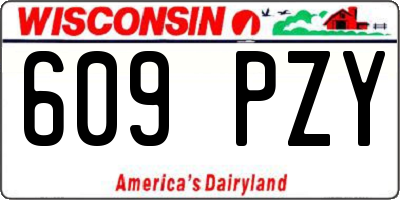 WI license plate 609PZY