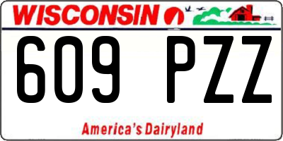 WI license plate 609PZZ