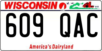 WI license plate 609QAC
