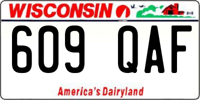 WI license plate 609QAF