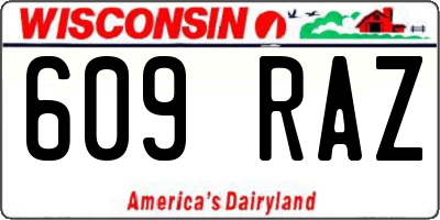 WI license plate 609RAZ