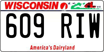 WI license plate 609RIW
